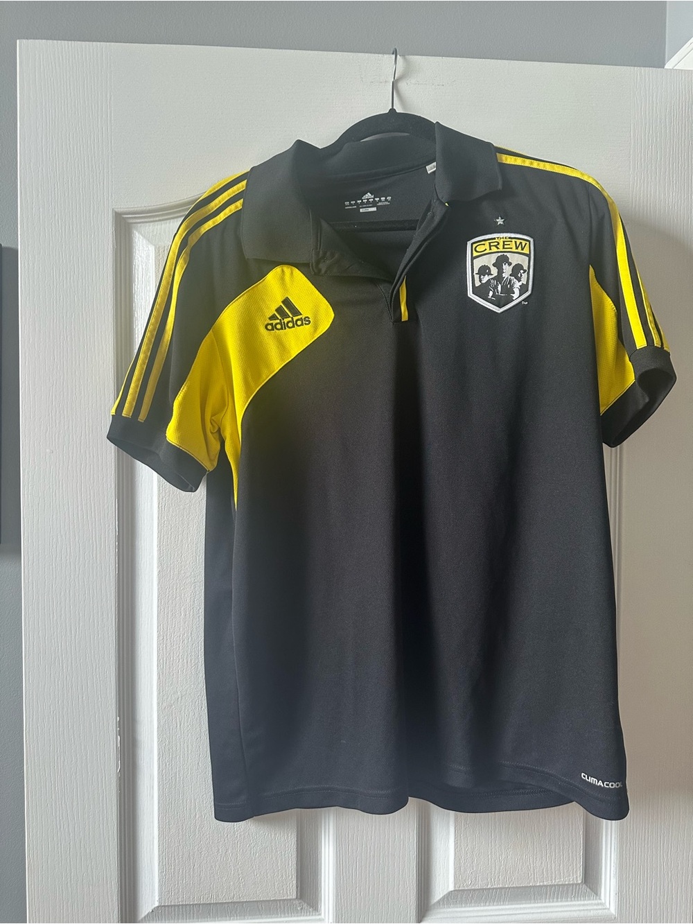 adidas Black and Yellow Columbus Crew Polo Shirt